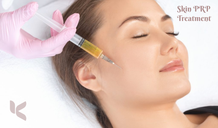 A woman getting a skin prp treatment to improve the texture and look of her skin